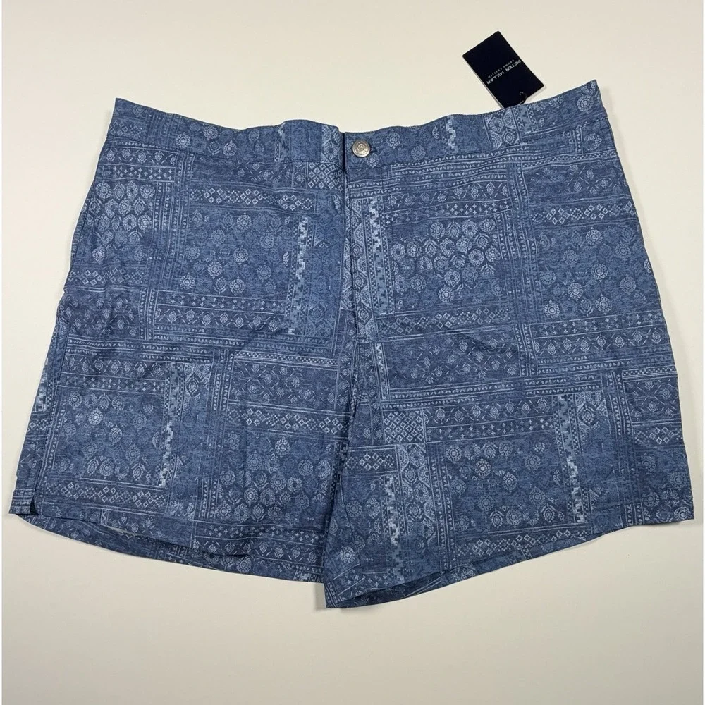 PETER MILLAR  Crown Crafted Men's XL Swim Trunk Shorts MS24XP03 Blue Print $110